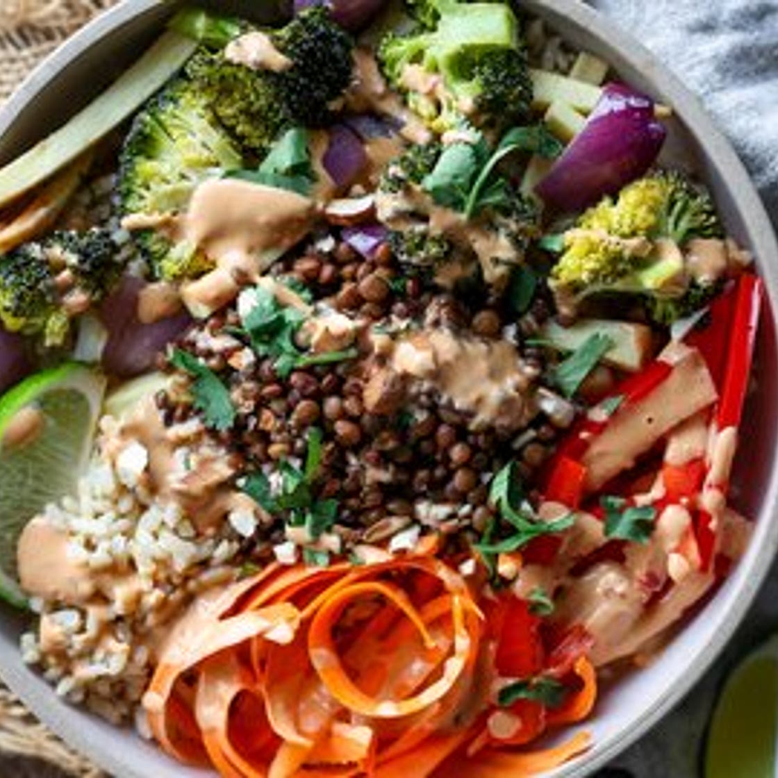 Coconut Roasted Lentil Nourish Bowl