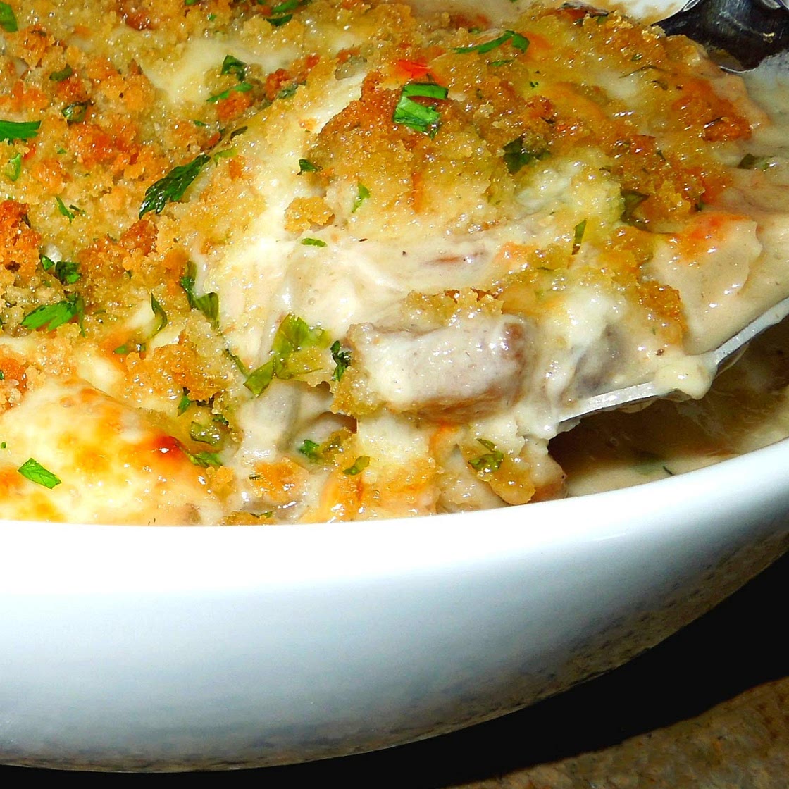 Portabella Mushroom and Vidalia Onion Gratin