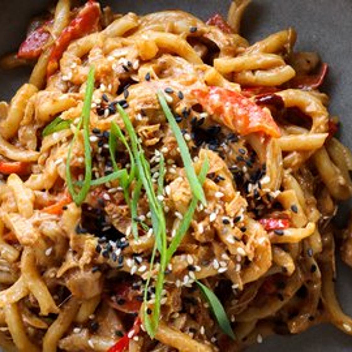 Creamy Peanut Butter Jackfruit Noodles