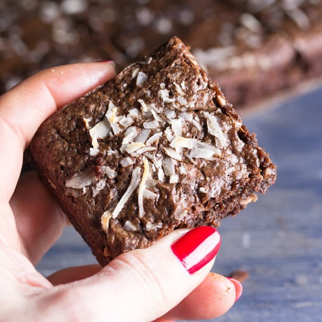 Toasted Almond Coconut Fudge Brownies