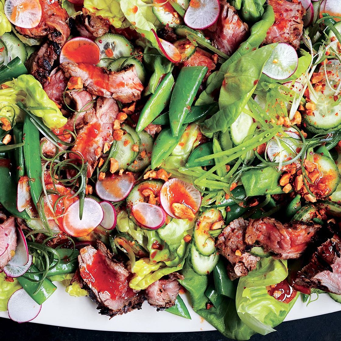 Steakhouse Salad with Red Chile Dressing and Peanuts