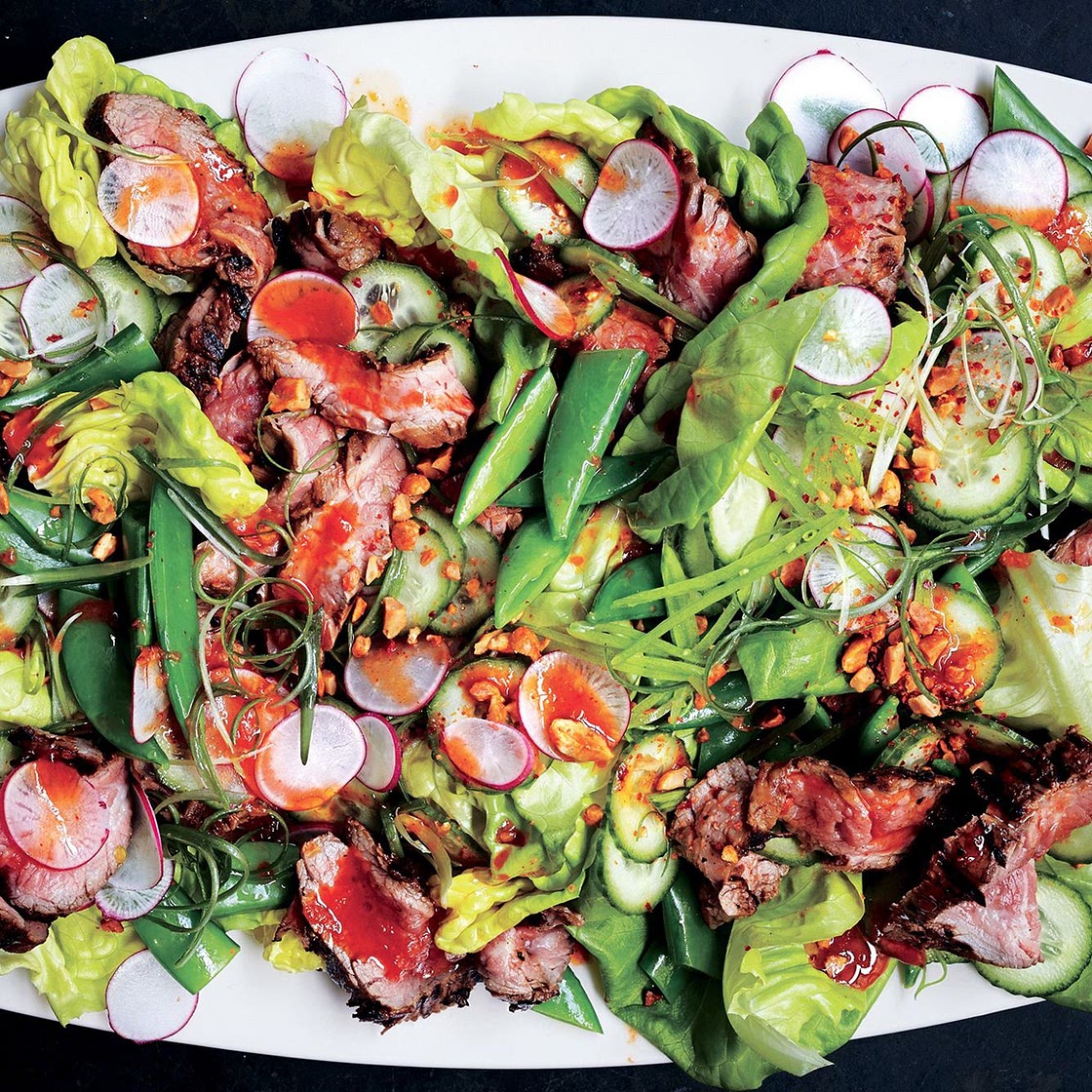 Steakhouse Salad with Red Chile Dressing and Peanuts
