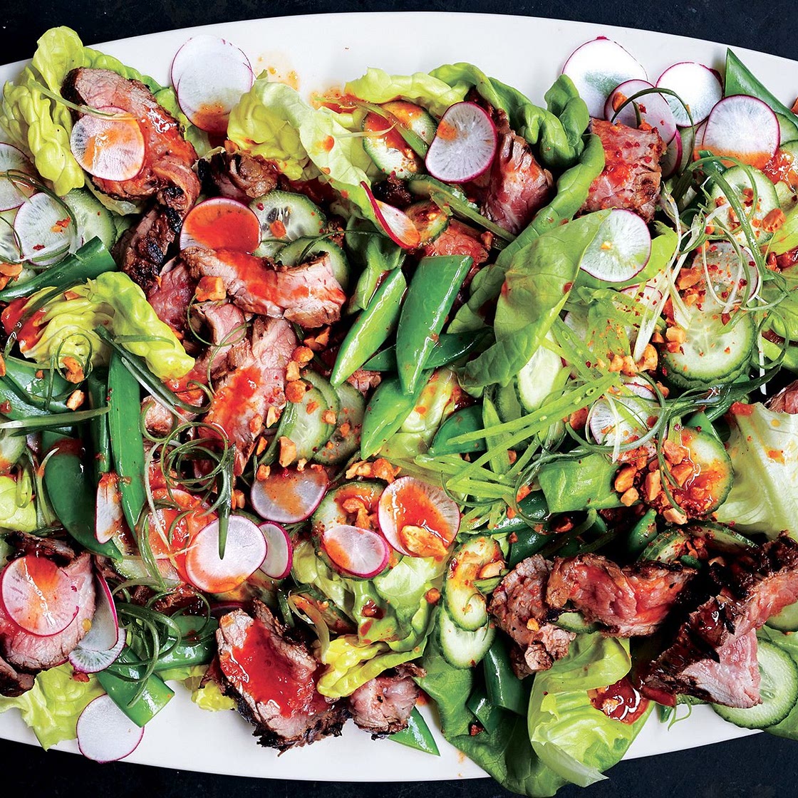 Steakhouse Salad with Red Chile Dressing and Peanuts