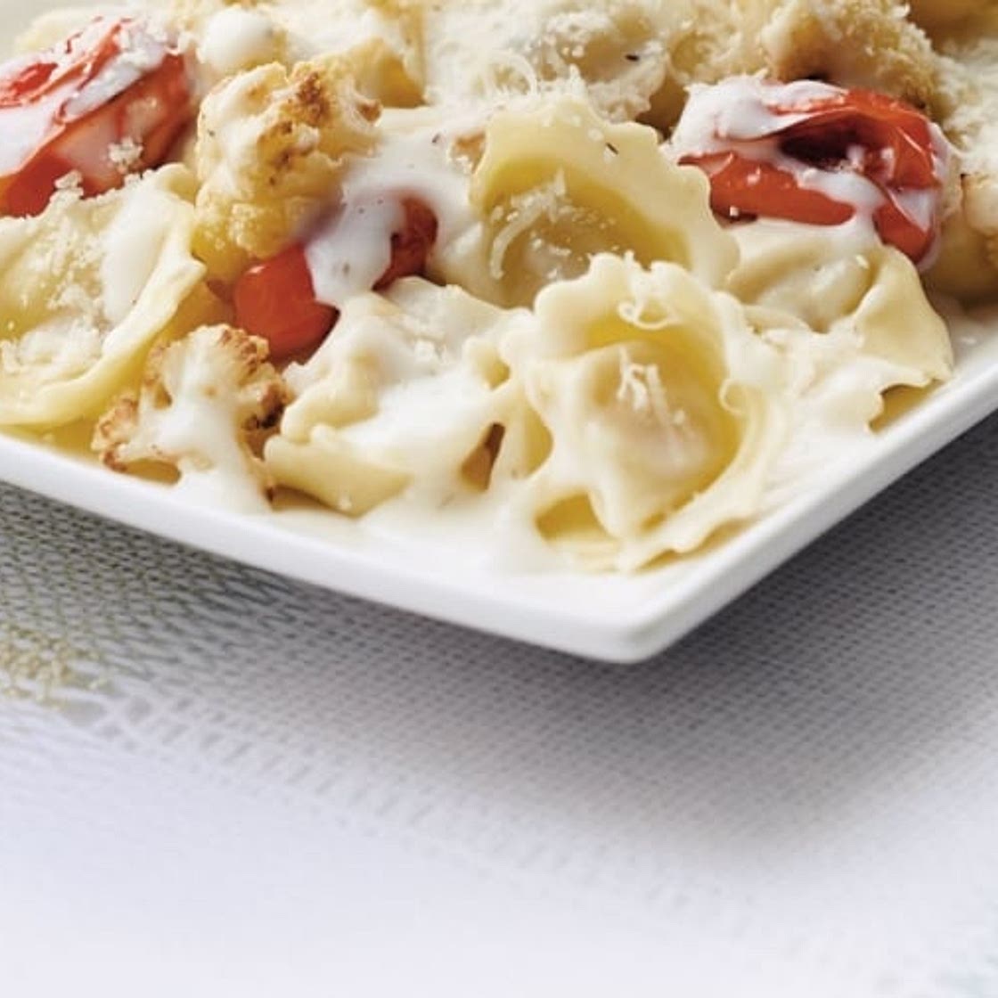 Tortellini with Roasted Cauliflower and Tomatoes