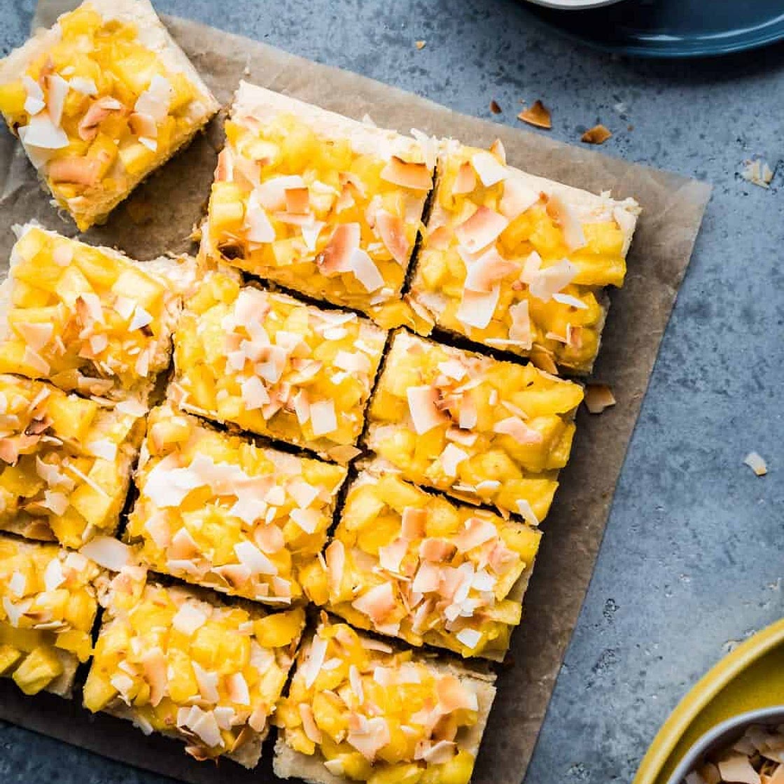 Vegan Piña Colada Cheesecake Bars