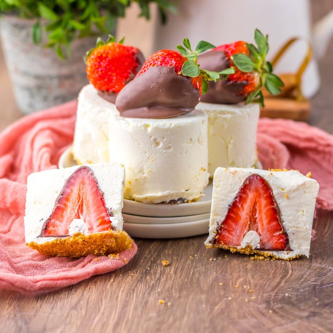 No-Bake Chocolate Strawberry Cheesecake