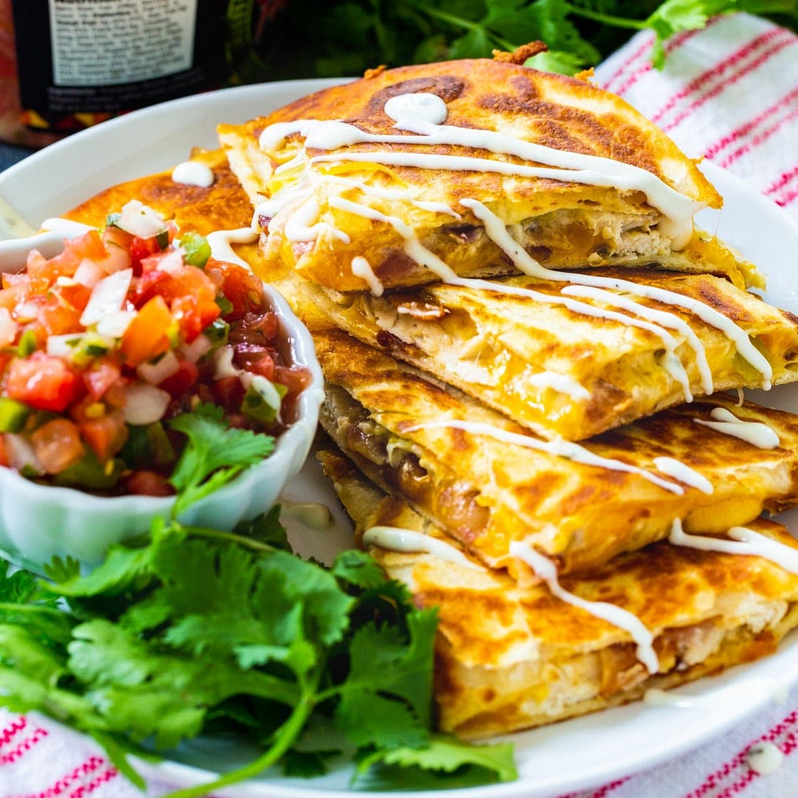 Chicken, Bacon and Ranch Quesadillas