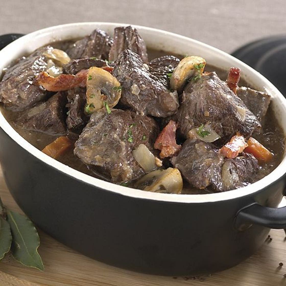 Boeuf bourguignon à la moutarde