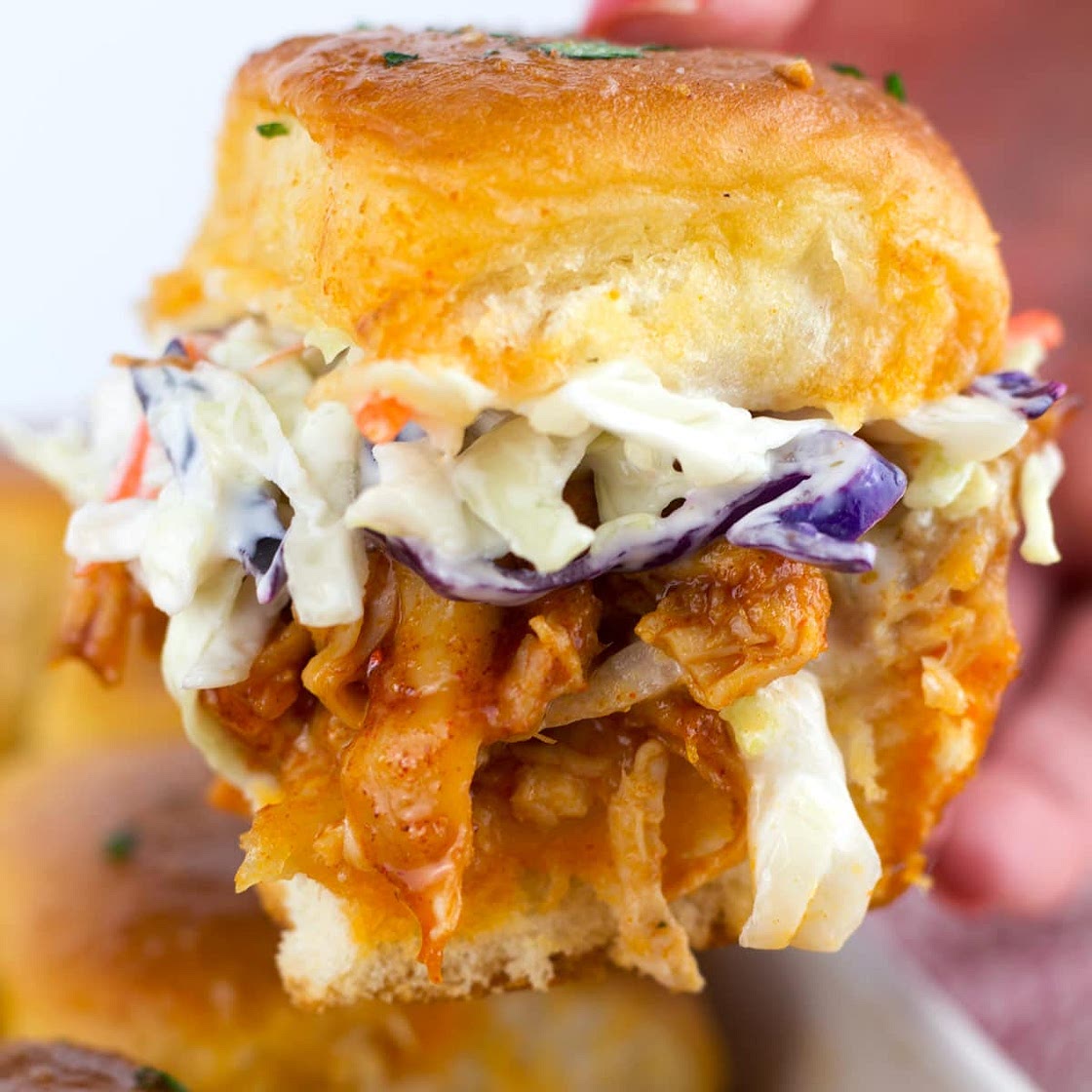 Easy Hot Honey Chicken Sliders (With Shredded Chicken)