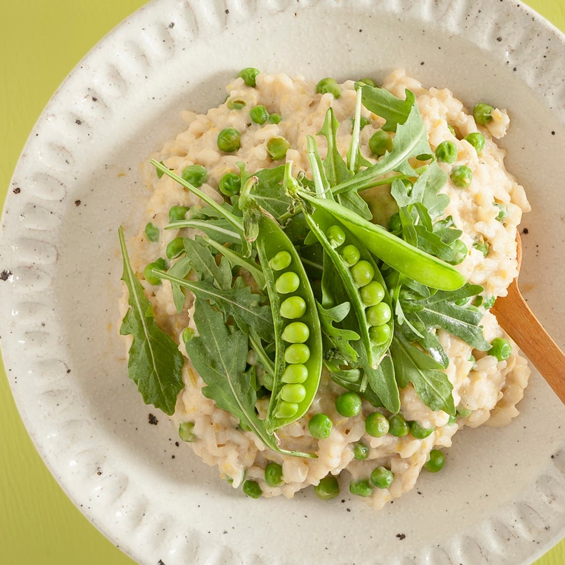 Creamy pea risotto