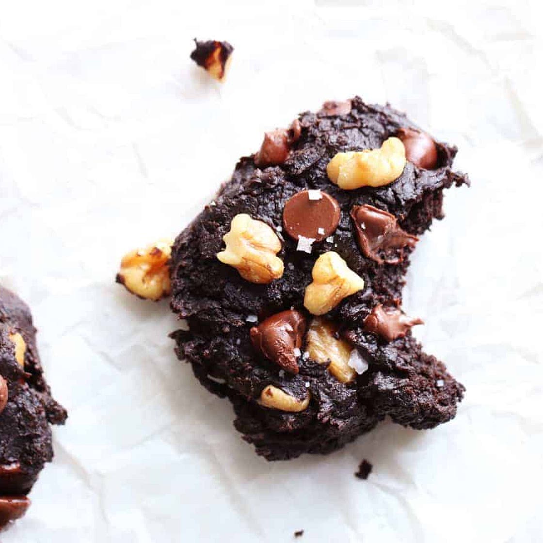 Chocolate Walnut Avocado Brownie Cookies