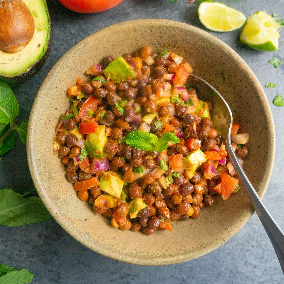 Kala Chana Chaat Recipe (Black Chickpea Salad)
