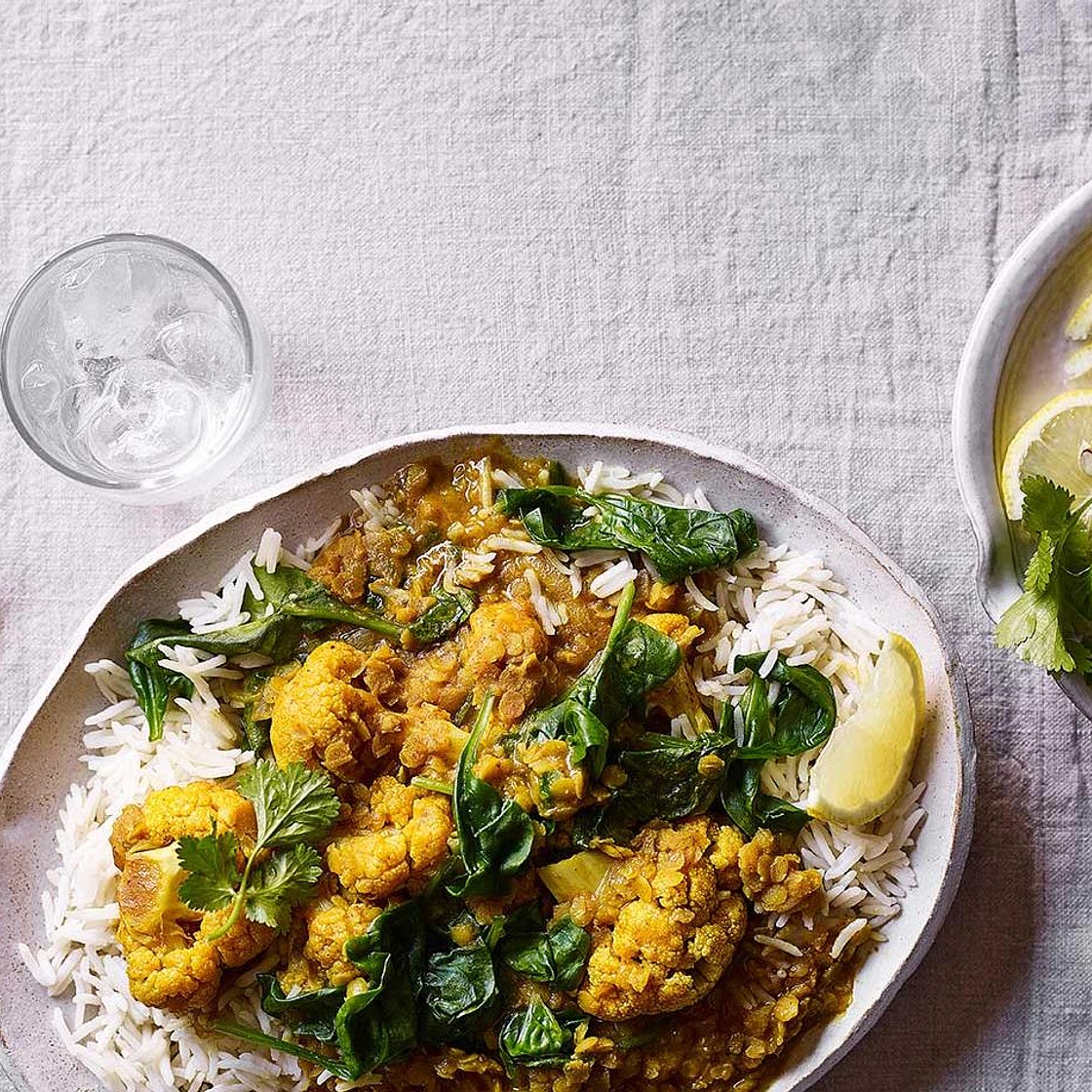 Keralan cauliflower and lentil curry