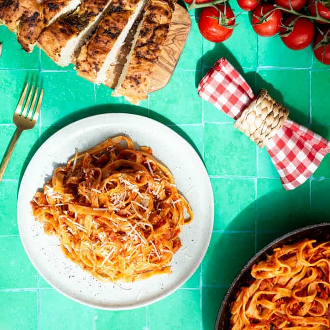 Tagliatelle Amatriciana Pasta With Passata