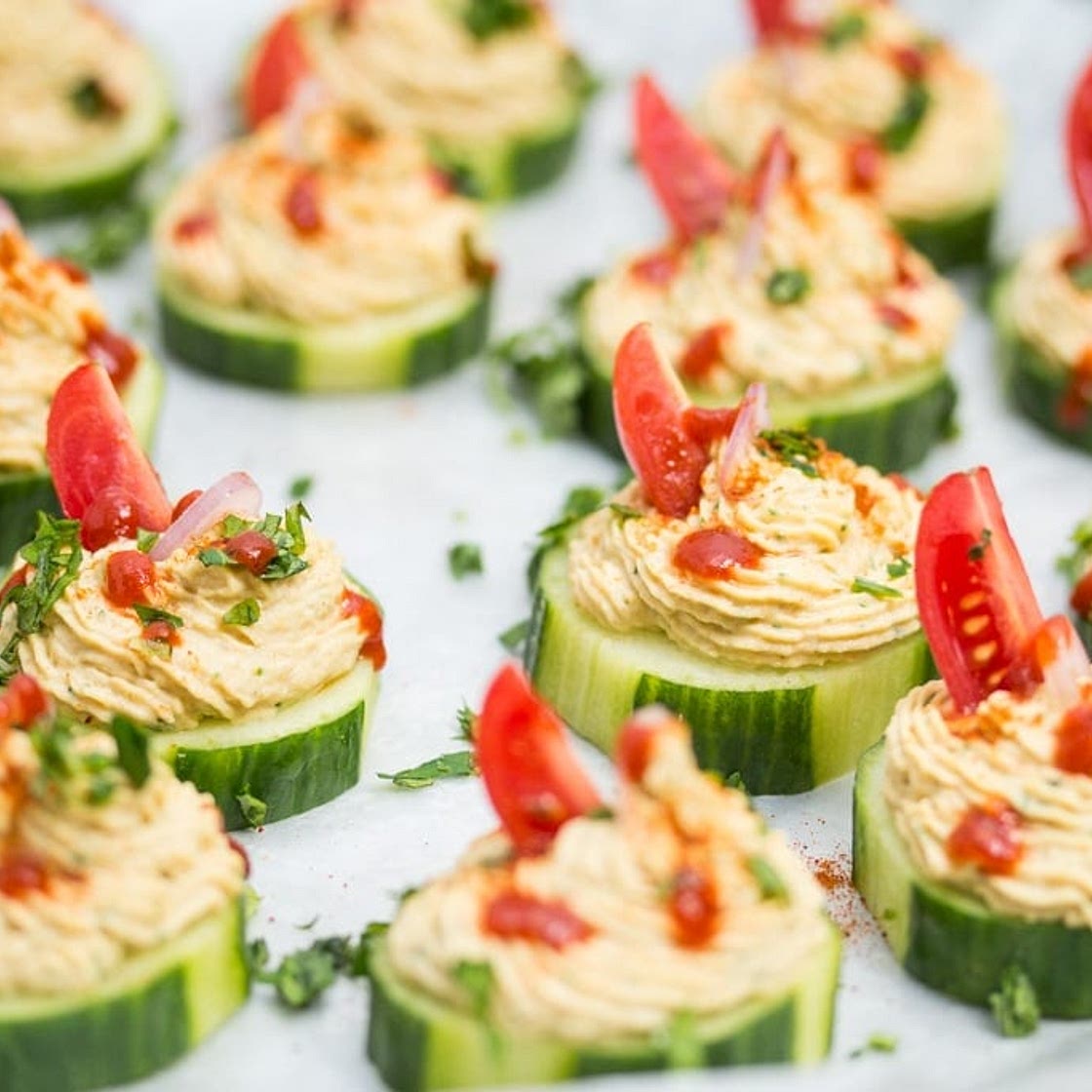 Falafel-Spiced Cucumber Bites