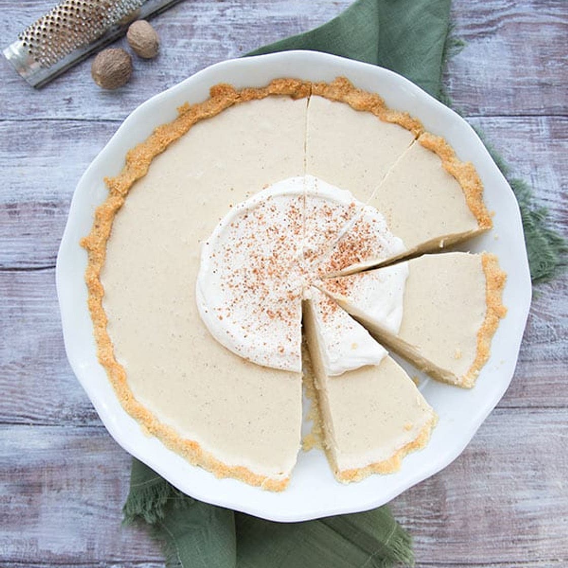 Keto Eggnog Cream Pie
