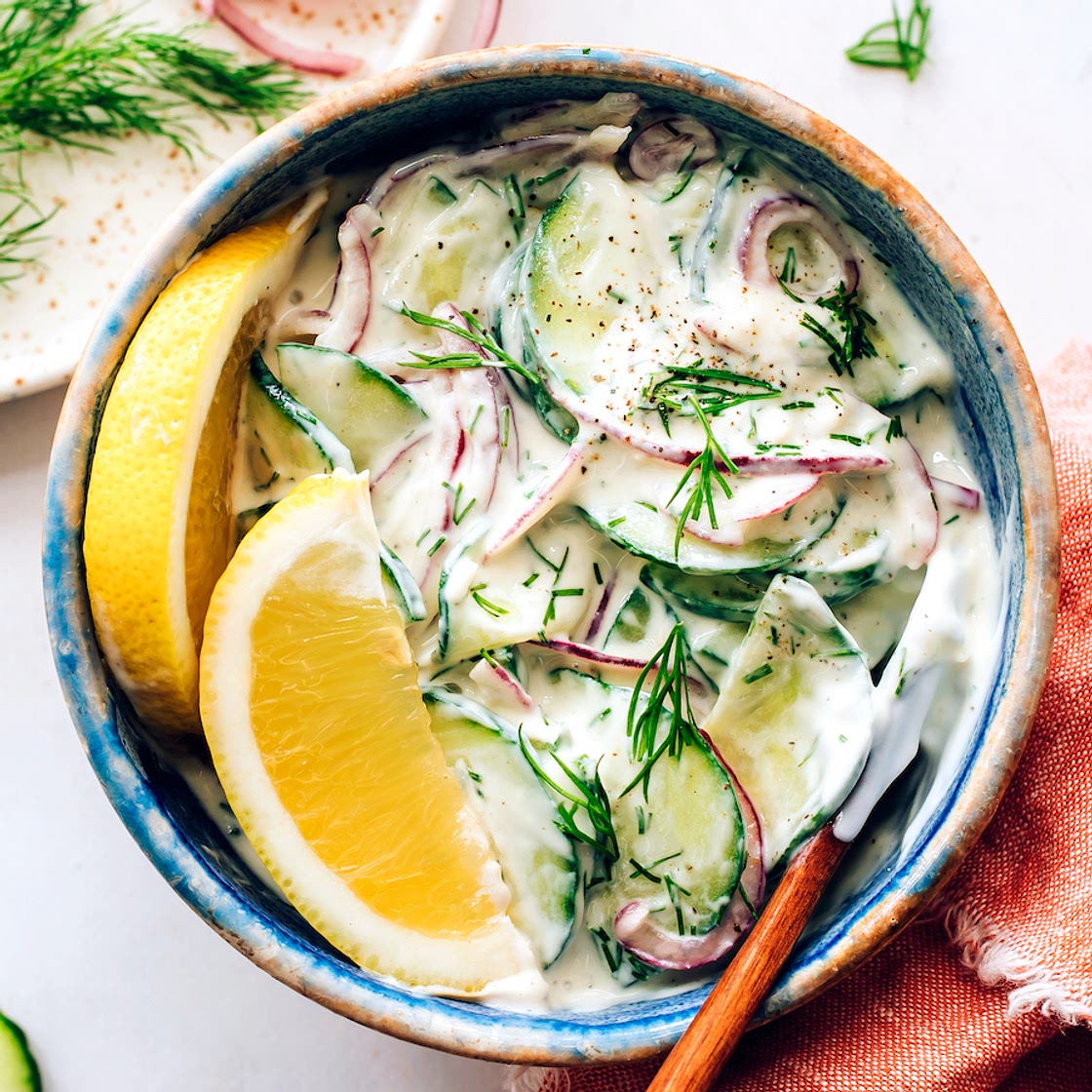 Creamy Vegan Cucumber Salad (German-Inspired)