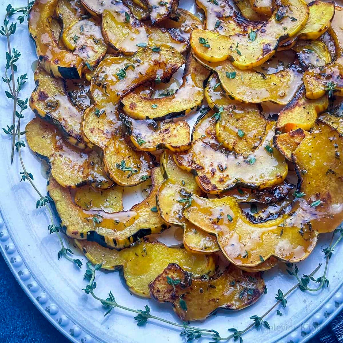 Roasted Carnival Squash with Maple Ginger Glaze