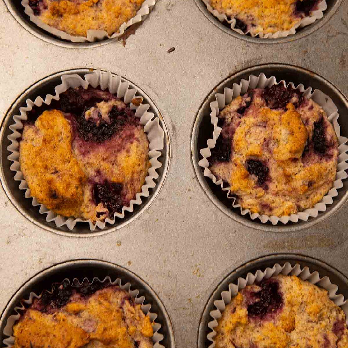 Vegan Blackberry Muffins (One-Bowl Method)