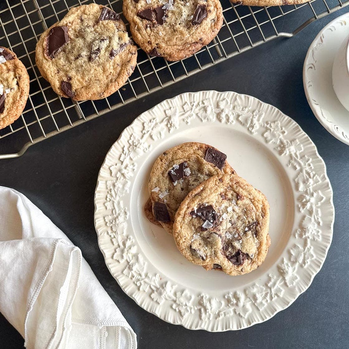 Low FODMAP Tahini Chocolate Chunk Cookies