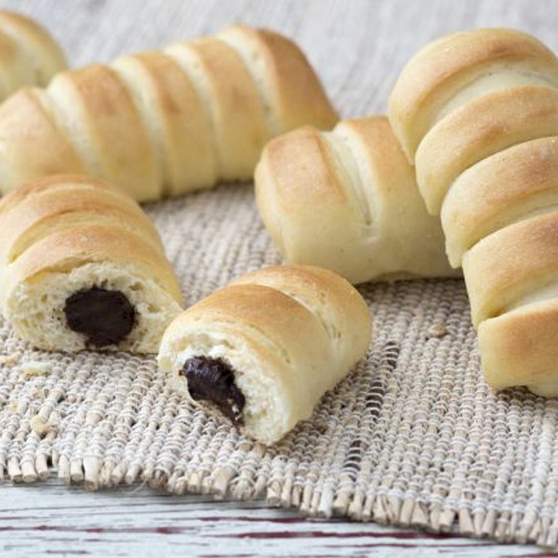 Merendine di pasta brioche al cioccolato