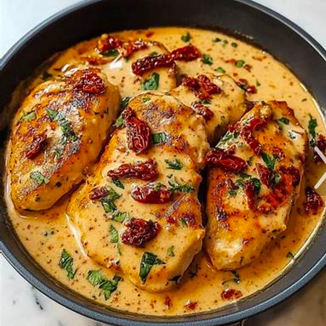 Sautéed Chicken Cutlets with Sun-Dried Tomato Sauce