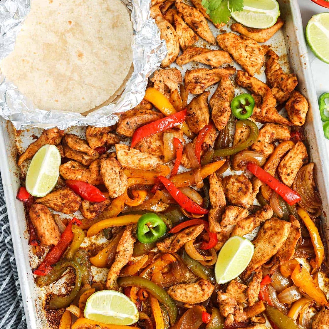 Baked Sheet Pan Chicken Fajitas