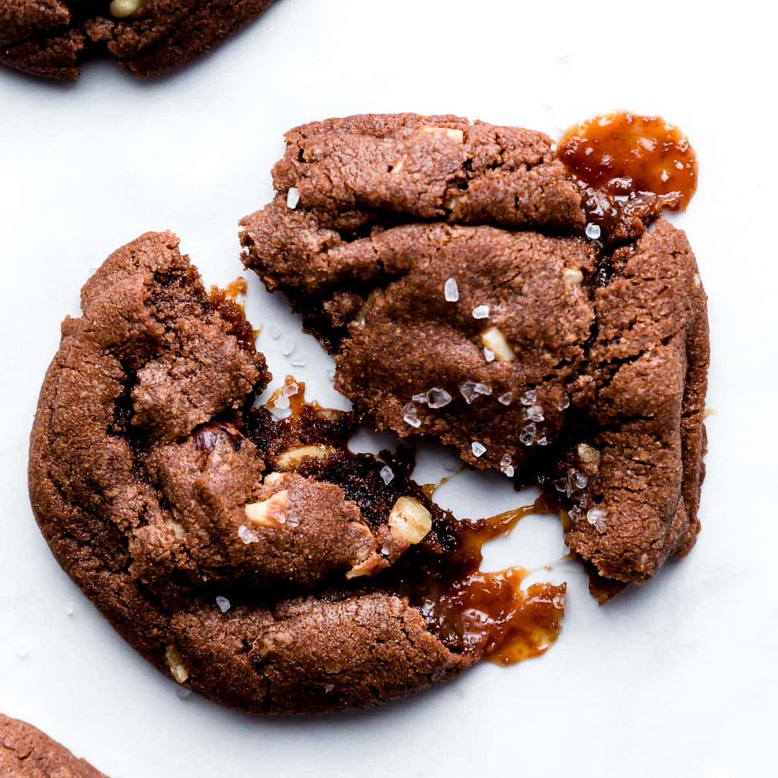 Caramel Stuffed Nutella Cookies