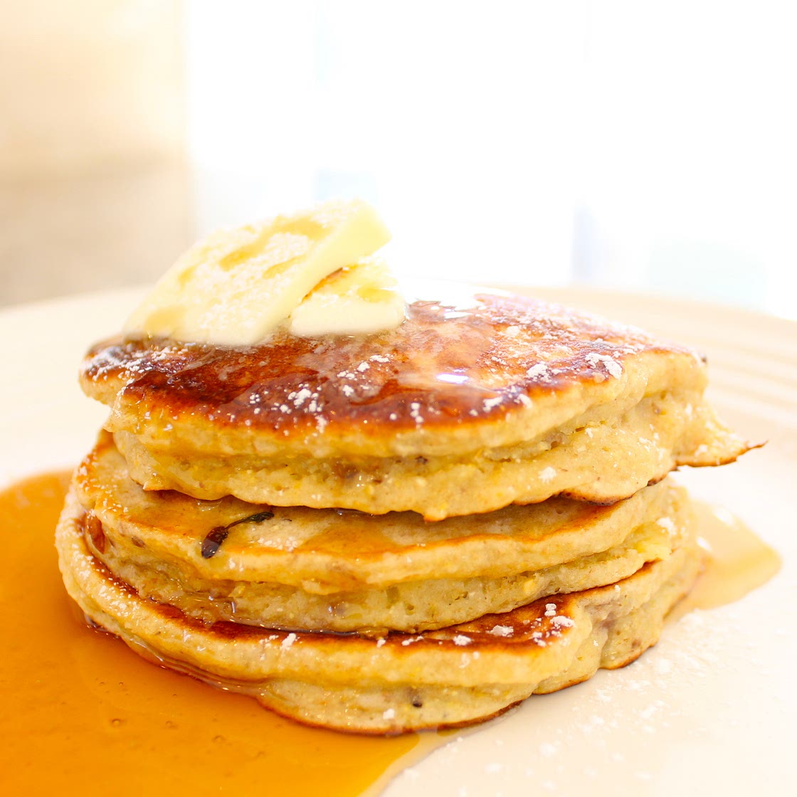 Banana BACON Pecan Pancakes