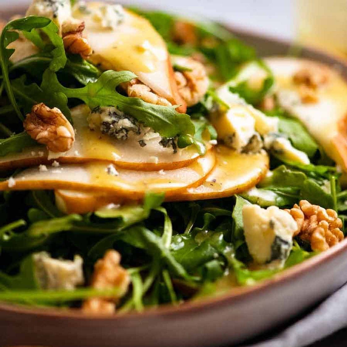 Pear Salad with Blue Cheese and Rocket