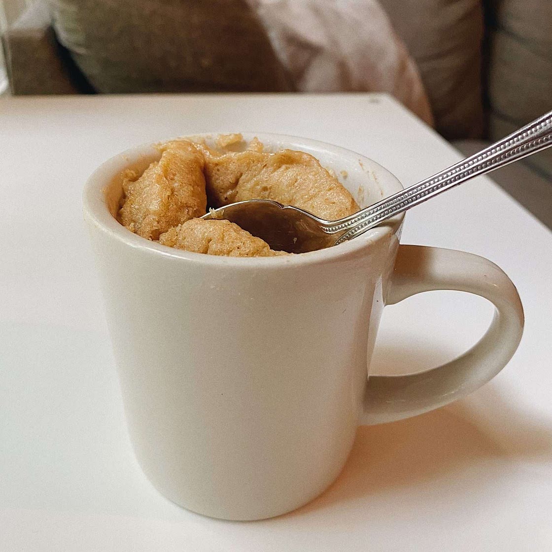 Banana Bread Mug Cake with Chocolate Chips
