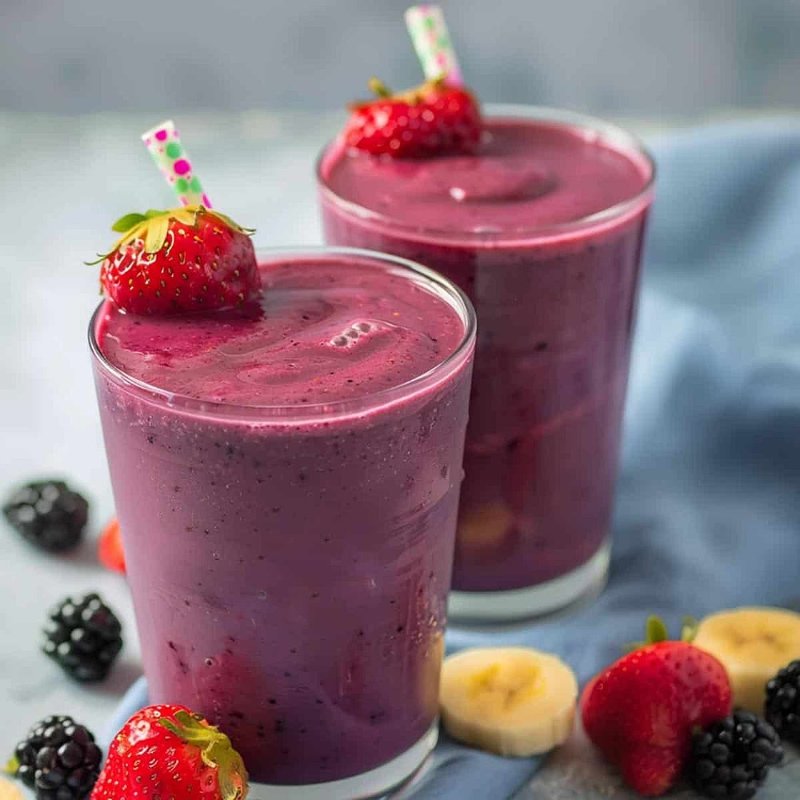 Strawberry Blackberry Banana Smoothie