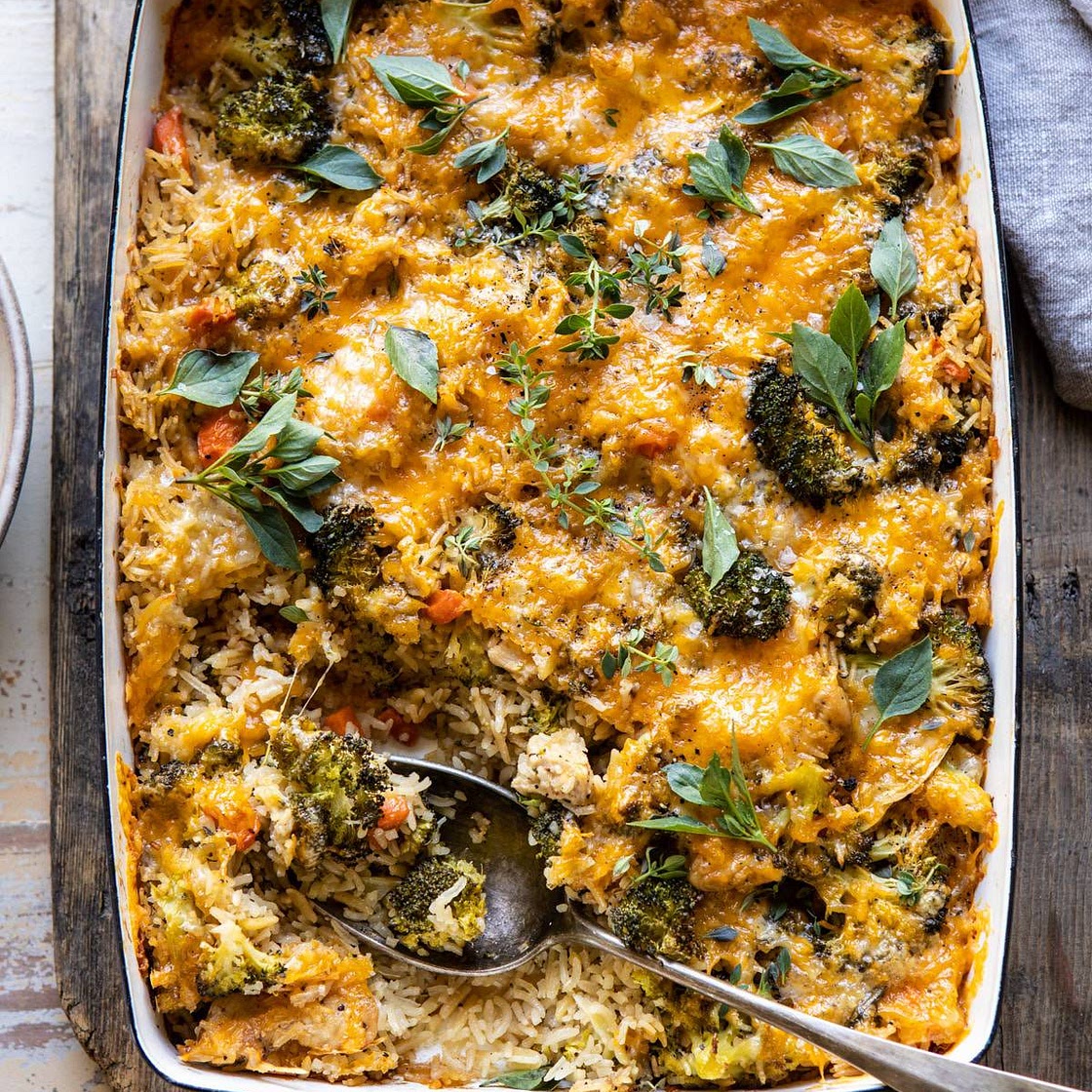 Broccoli Cheddar Chicken and Rice Casserole