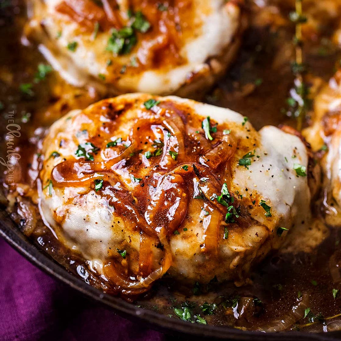 One Pan French Onion Smothered Pork Chops