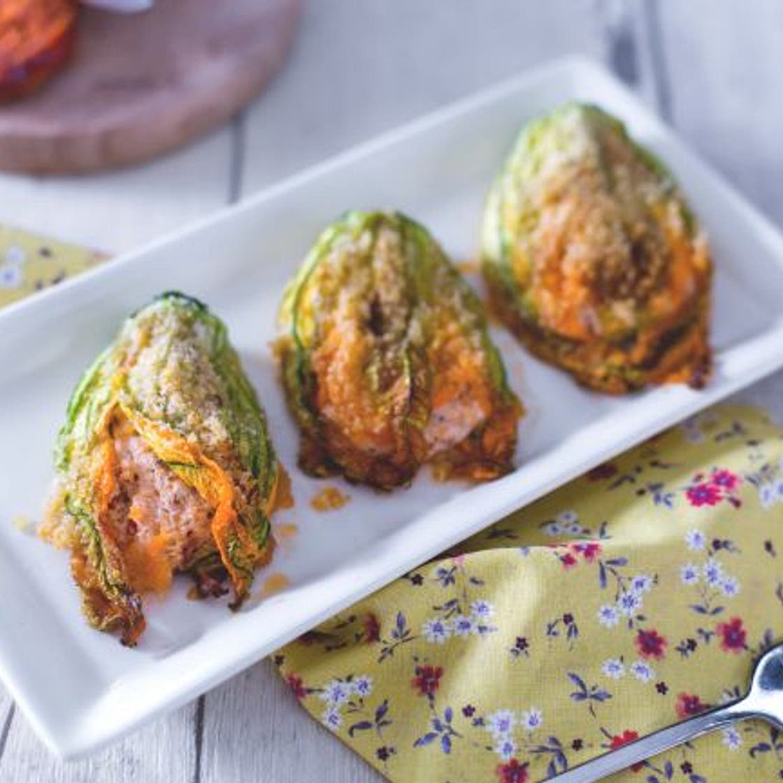 Fiori di zucca al forno