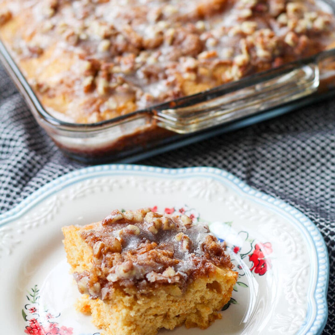 Sweet Potato Cinnamon Roll Cake