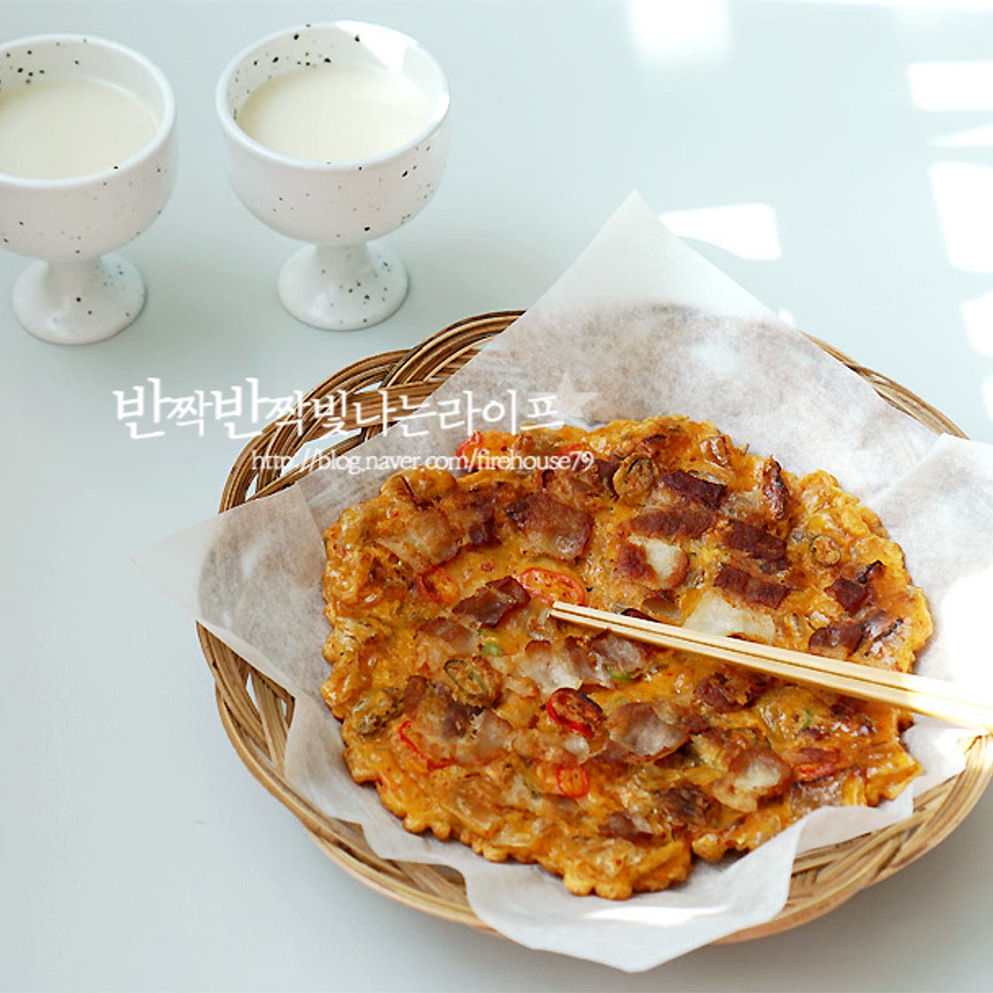 김치전 만들기 , 대패삼겹살을 넣어 바삭 고소해요