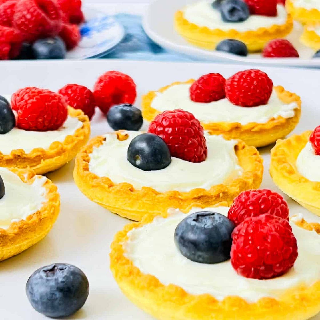 Mini Shrikhand Tart with Berries