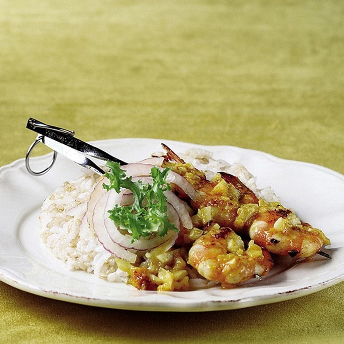 현미밥과 새우카레구이 만드는 법