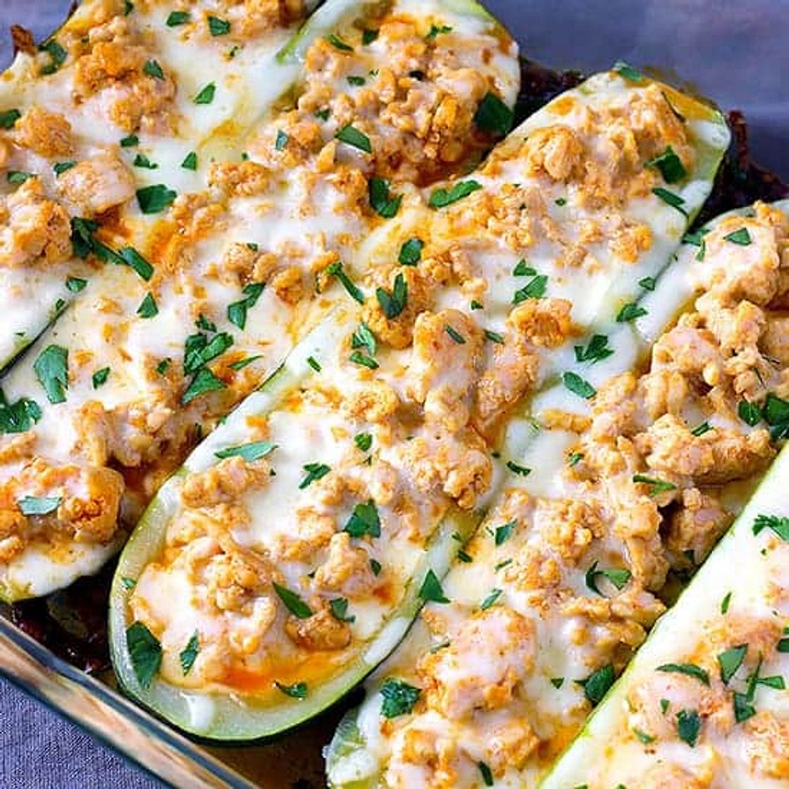 Buffalo Chicken Zucchini Boats Recipe
