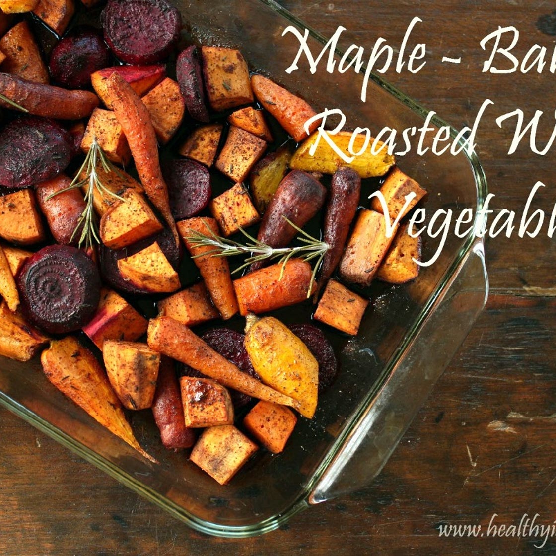 Oven Roasted Maple-Balsamic Winter Vegetables