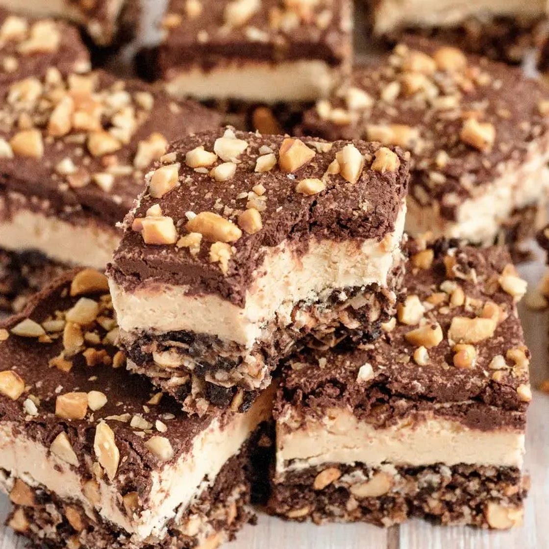 Gluten-Free Peanut Butter Bars (Vegan) - Caked by Katie