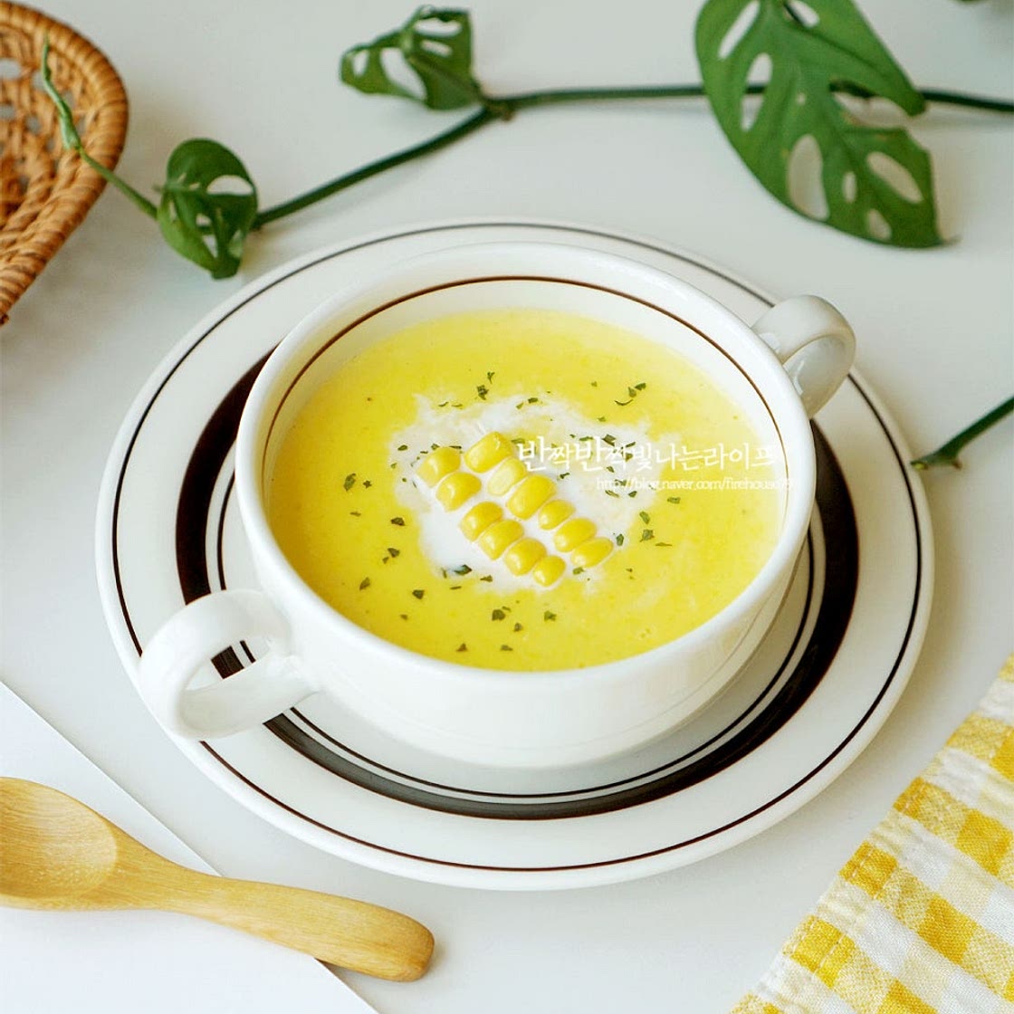 초당 옥수수스프 만들기 콘스프 콘 크림스프 만들기 초당옥수수 요리