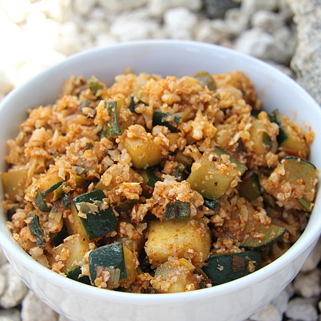 Spicy Zucchini Cauliflower Rice