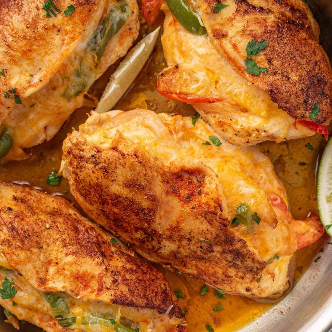 Cheesy Fajita Stuffed Chicken Breast