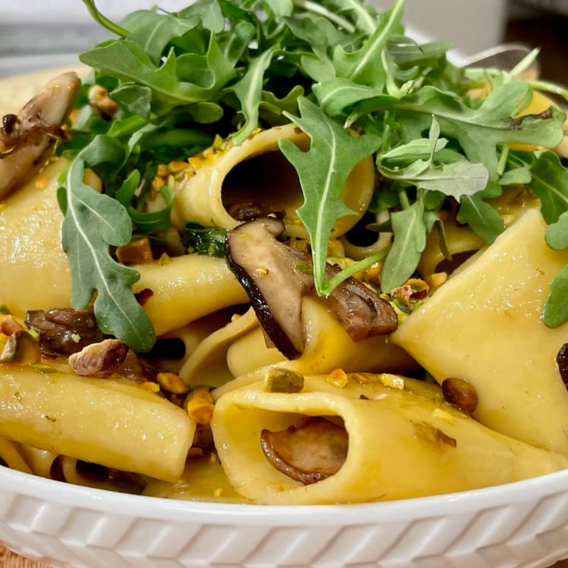 Giada's Paccheri with Mushroom and Pistachios Recipe