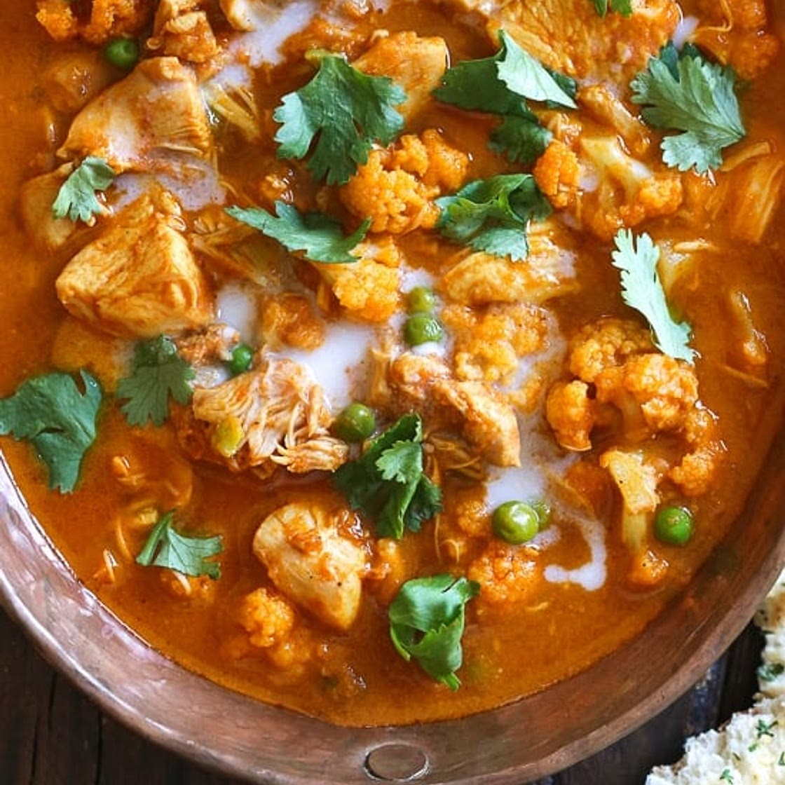 Instant Pot Chicken Tikka Masala with Cauliflower and Peas