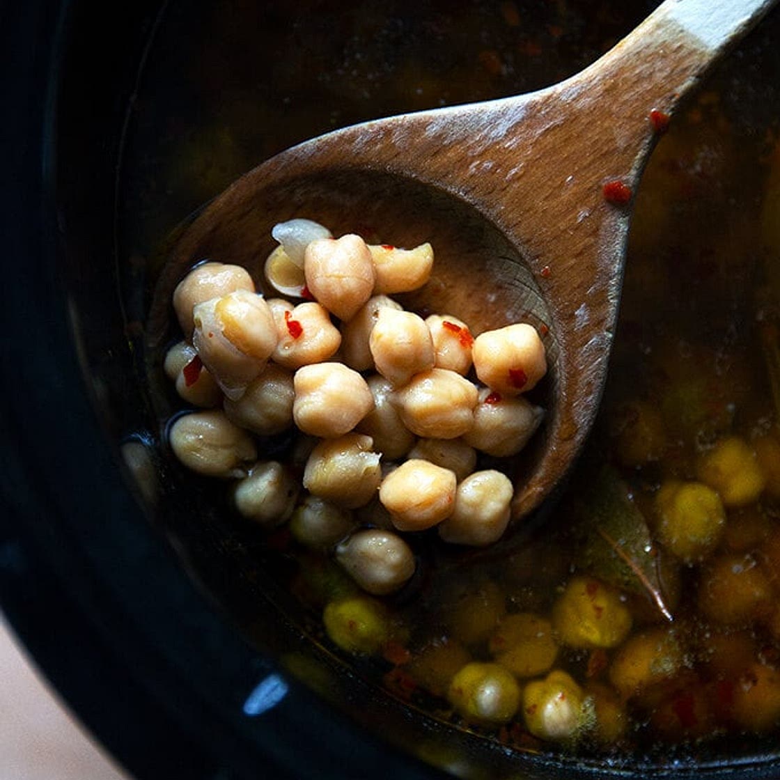 Simplest Slow Cooker Chickpeas