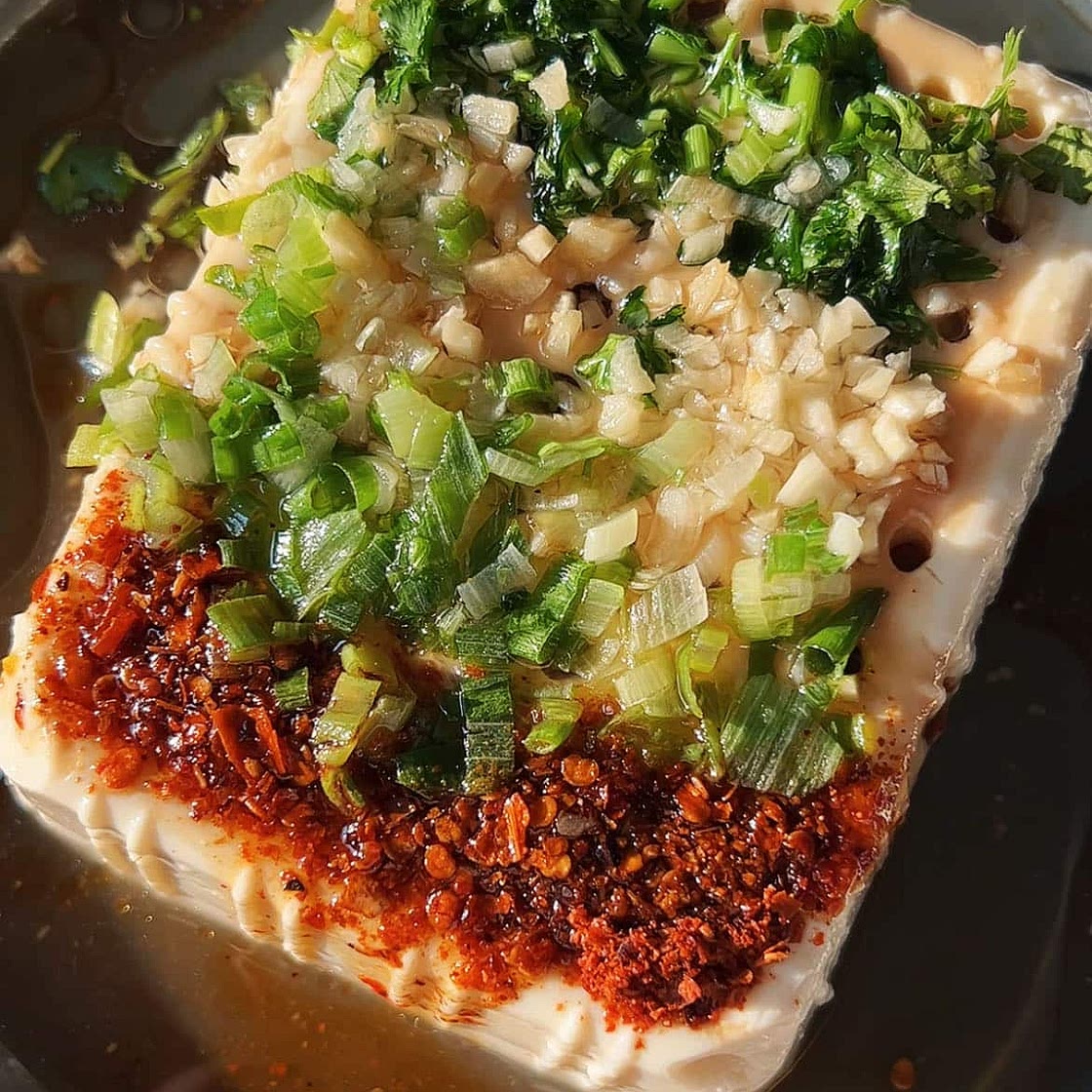 Silken Tofu Salad (10-minute cold tofu salad with soy dressing)