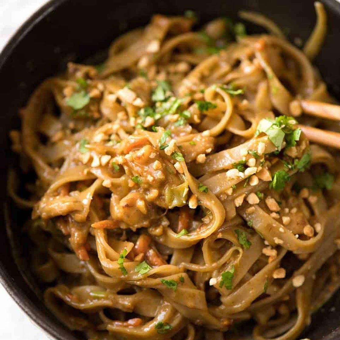 Stir Fried Noodles with Peanut Sauce